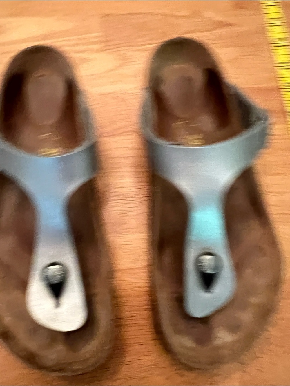 Birkenstock Silver Taupe T-Strap Sandals - Picture 6 of 9